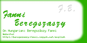 fanni beregszaszy business card